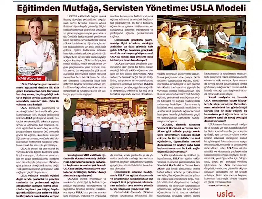Eğitimden Mutfağa, Servisten Yönetime