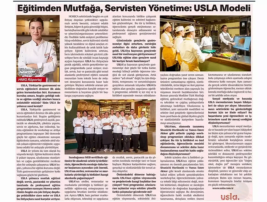 Eğitimden Mutfağa, Servisten Yönetime: USLA Modeli